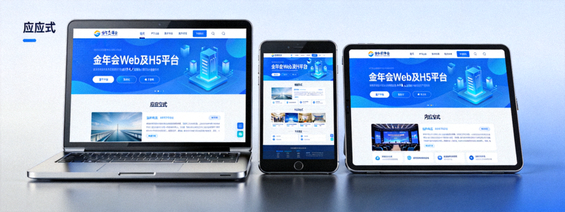 金年会Web及H5平台在笔记本电脑和平板电脑上显示的响应式界面